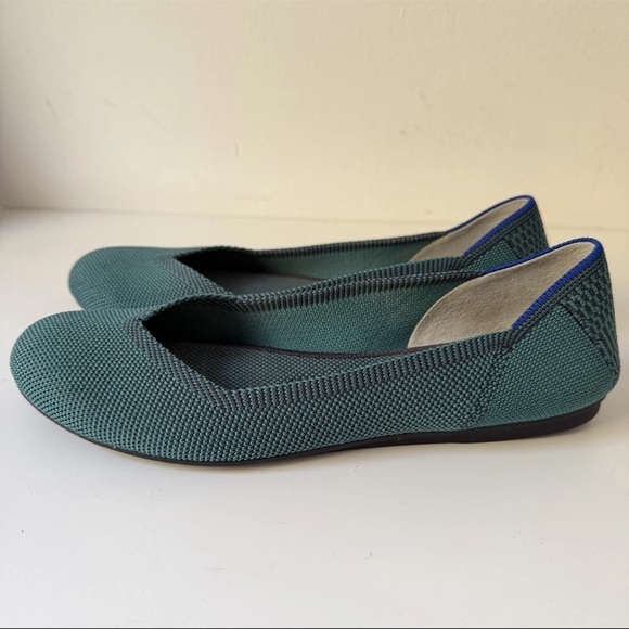 Rothy's Shoes - Rothy's The Flat Emerald Green Slip On Knit Ballet  Shoes Rounded Toe Sz 7